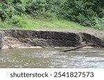 
Natural abrasion on river banks in Indonesia