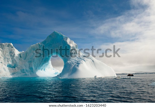 Natural Arch carved in an iceberg, Antarctic\
Sound, Antarctic\
Peninsula