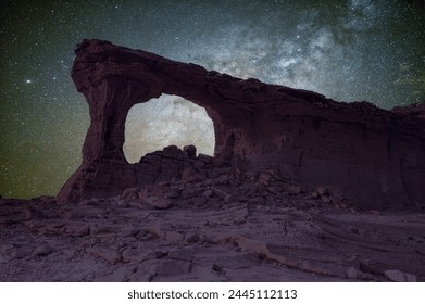 Natural arch milky way Riyadh Saudi Arabia  - Powered by Shutterstock