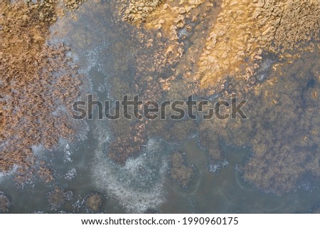 Natural background created by structure of marsh from directly above