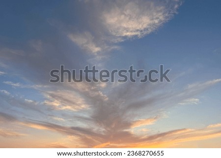 Natural background sky. Celestial Serenity. Cirrus Clouds Painting the Sky in Gentle Hues