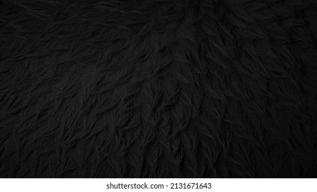 Natural Black Fur Texture As Background