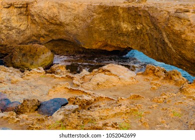 Natural Bridge, Stone Arch Formed By Ocean Waves On The Island Of Aruba