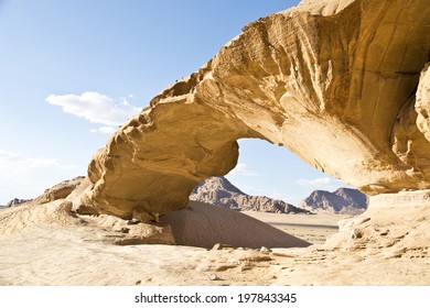 Natural Bridge In Wadi Rum,Jordan