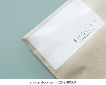 Natural brown paper envelope mockup