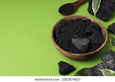 Natural Charcoal Powdered Charcoal On Green Stock Photo 2202874837 ...