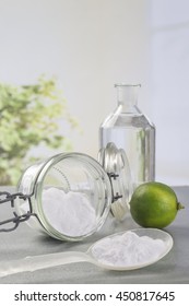 Natural Cleaning Tools Lemon And Sodium Bicarbonate