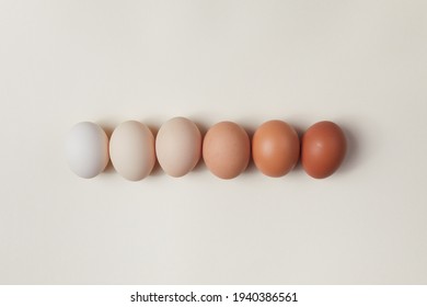Natural colored gradient easter eggs line  Minimal Easter concept 