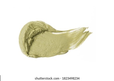 Natural Cosmetic Face Mud Sample Isolated On White. Skin Clay Smear Close Up.	