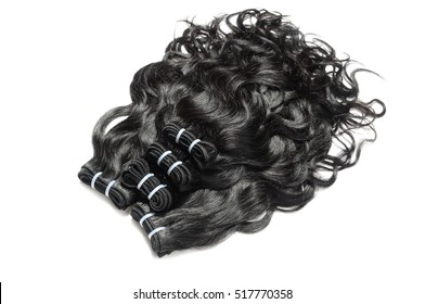 Natural curly wavy black human hair weave extensions 