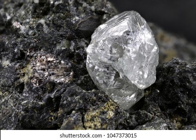 Natural Diamond Nestled In Kimberlite