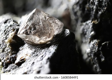 Natural Diamond Nestled In Kimberlite