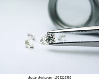 natural diamond square princess cut shape for design fashion jewellery