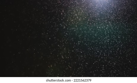 Natural dust particles floating on black background with light. Glittering sparkling particles in the air with effect bokeh. Macro shot of texture whites snow, smoke, steam, fog with glare luminosity. - Shutterstock ID 2221562379