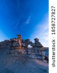 Natural eroded sculptures of the Fantasy Canyon in Vernal of Utah state of the US of America