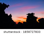 Natural eroded sculptures of the Fantasy Canyon in Vernal of Utah state of the US of America