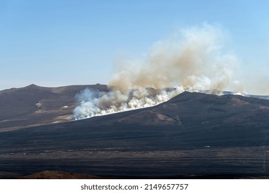 Natural fire in the mountains of the south of Transbaikalia
