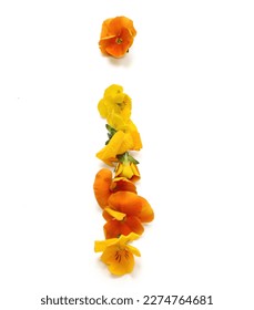 natural flower arrangements with orange yellow real fresh flowers combined letter i alphabet for Mother's Valentine's Day Wedding Thank you get well soon greetings cards by mail poster 