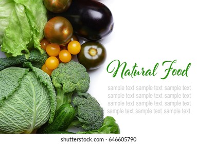 Natural Food Concept. Fresh Vegetables On White Background