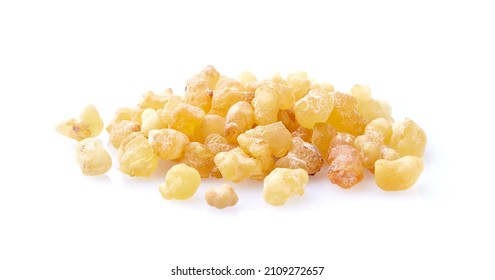 Natural Frankincense Resin On White Background