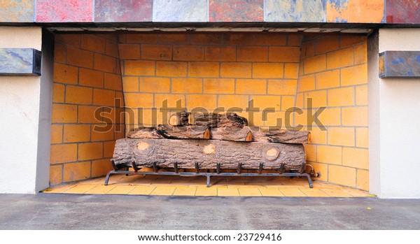 Natural Gas Fired Outdoor Fireplace Ceramic Stock Photo Edit Now