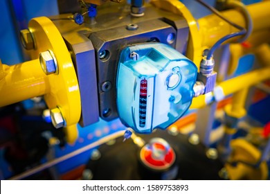 Natural Gas Flow Meter. The Use Of Natural Gas As A Fuel. Home Boiler Room. Boiler Compartment On The Ship. Oil And Gas Training. Compressor Station With Yellow Pipes. Consumption Indicator