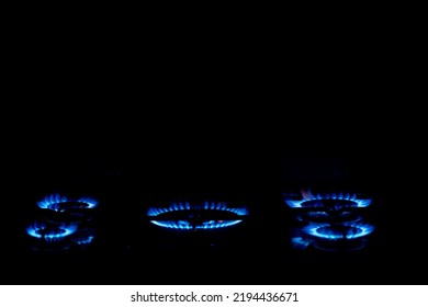 Natural Gas On The Stove Close Up

 