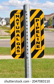 Natural Gas Pipeline Sign Along The Road