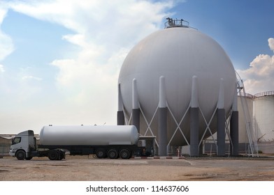 Natural Gas Tank - LNG Or Liquefied Natural Industrial Spherical Gas Storage Tank With Filling Up To Truck