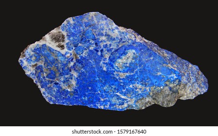 Natural gemstone Lazurite on a black background - Shutterstock ID 1579167640