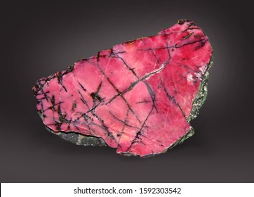 Natural gemstone rhodonite macro shooting. From Ural. - Shutterstock ID 1592303542