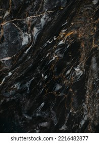 Natural Gray black marble texture bathroom table interior tile wallpaper background.. High resolution banner photo with golden and white. - Shutterstock ID 2216482877