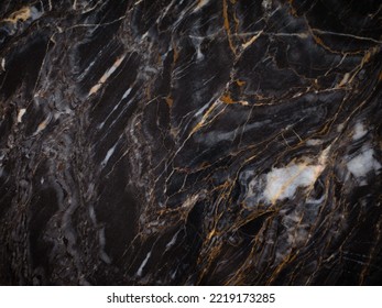 Natural Gray black marble texture bathroom table interior tile wallpaper background.. High resolution banner photo with golden and white. - Shutterstock ID 2219173285