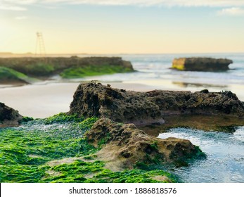 Natural Green Stone In Casablanca Beach