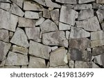 Natural grey basalt stone wall texture detail - Cobblestone