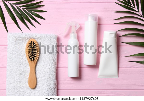 Natural Hair Care Products Hairbrush Towel Stock Image Download Now