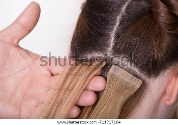 Natural Hair Extensions Salon Closeup Hands Stock Photo Edit Now