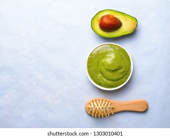 Natural Hair Mask, Homemade Avocado Hair Treatment, Top View