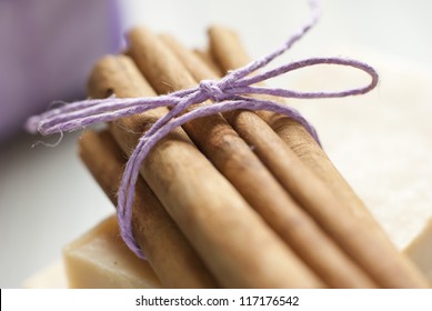 Natural Hand Made Soap With Cinnamon Rolls As A Gift