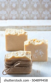 Natural handmade soap. Spa Selective focus