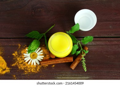 Natural Herbal Yellow Cream Salve Balm Made With Herb,beeswax,sheabutter,coconut Oil,petroleum Jelly