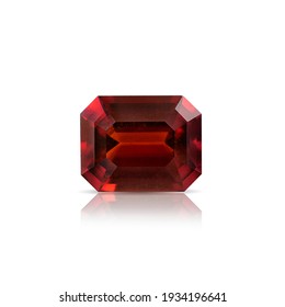 Natural Hessonite Garnet On White Background