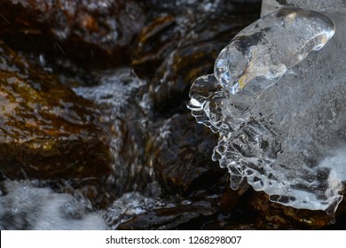 Natural Ice sculptures on a Creek