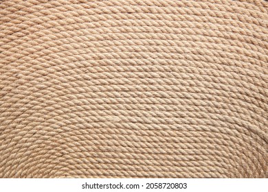 Natural Jute Rug Close-up. Background Or Texture.