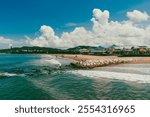 Natural landscape with sea view in Puerto, Barranquilla, Colombia.