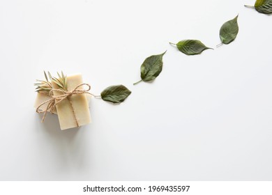 Natural Laurel Soap For Daily Use On A White Background