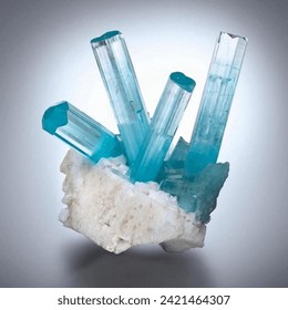 Natural Light Blue Tourmaline Stone, Rough Mineral Gems 