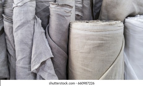 Natural Linen Fabric In Roll