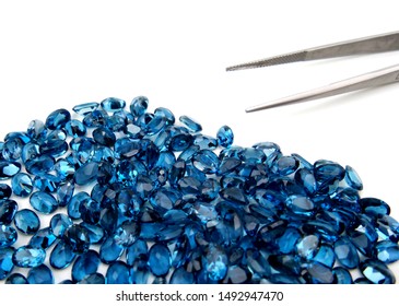 Natural London Blue Topaz With White Background,Natural Stone