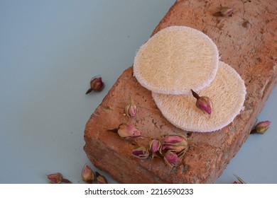 Natural Luffa Sponge. Face Wash With Natural Sponge